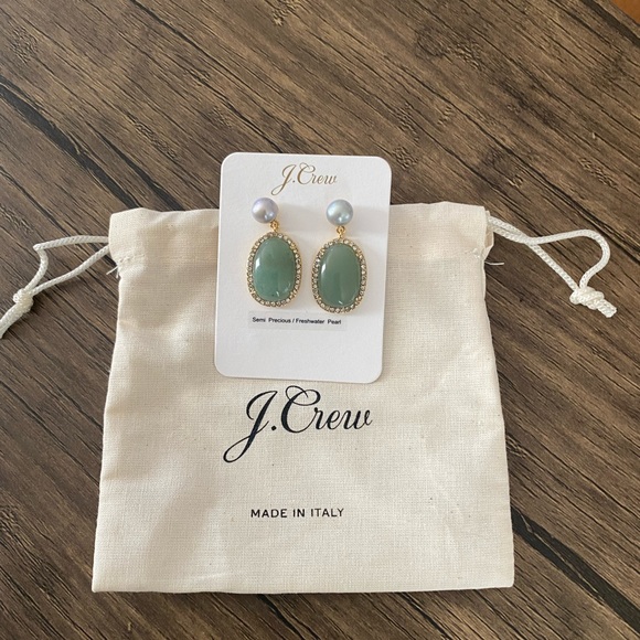 J. Crew Stone and Freshwater Pearl Post Earrings - Picture 7 of 9